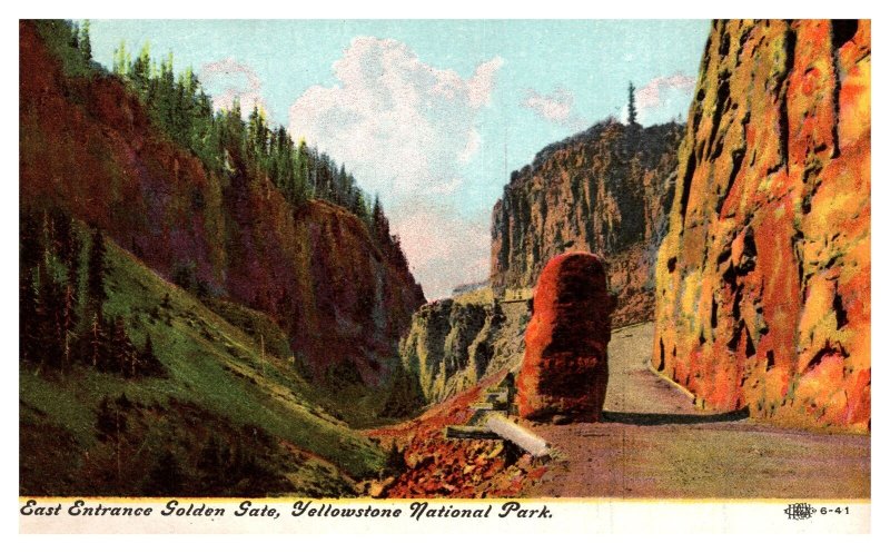 Postcard Yellowstone - East Entrance Golden Gate