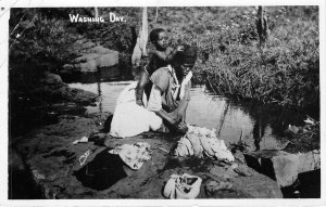 Lot220 types folklore costumes washing day south africa child real photo ethnic