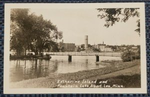 Mint Vintage Postcard Katherine Island Fountain Lake Albert Lea Minnesota RPPC