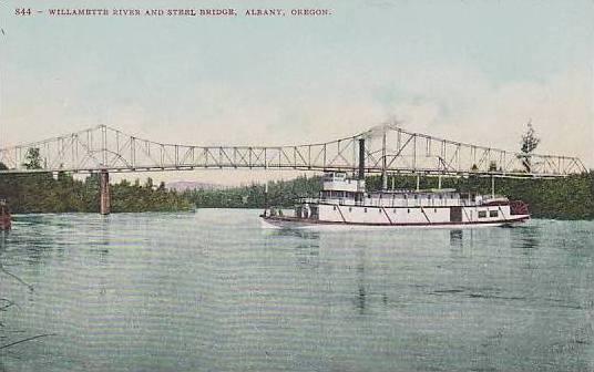 Oregon Albany Willamette River And Steel Bridge