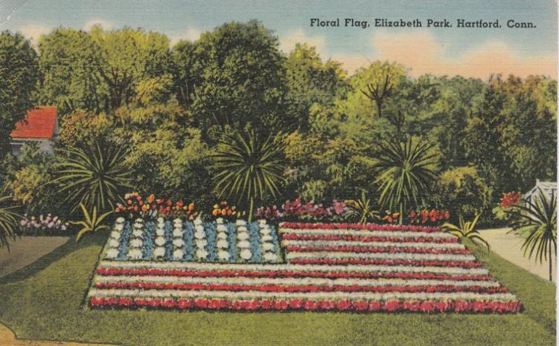 Floral American Flag at Elizabeth Park - Hartford CT, Connecticut - Linen