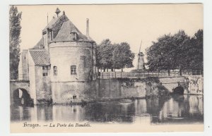 P2204, old postcard view bruges - la porte des baudets water windmill etc