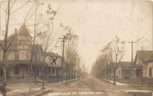 G69/ Dunkirk Indiana RPPC Postcard 1907 Converse Street Homes