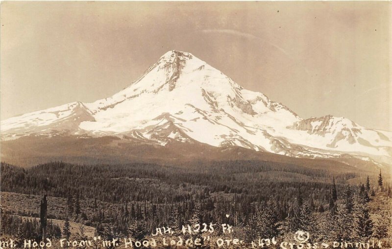 OREGON 1930s RPPC Real Photo Postcard Mt. Hood from Mt. Hood Lodge