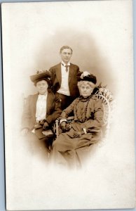 RPPC Man and Two Women Atlantic City Mailing Card - unused