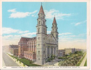 Chicago IL, Bi-Fold PC, 1947, Our Lady of Sorrows Church, Servite Fathers