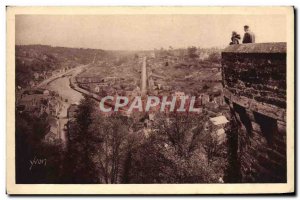 Old Postcard Panorama Dinan on the Rance