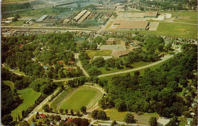 United Township High School Saule Bowl E Moline IL Illinois Aerial View Postcard 