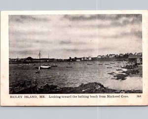 View of Bathing Beach from Mackerel Cove, Bailey Island ME UDB Postcard M44