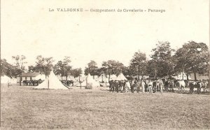 Horses. La Valbonne. Campament de Cavalerie Old vintage French photo postcard