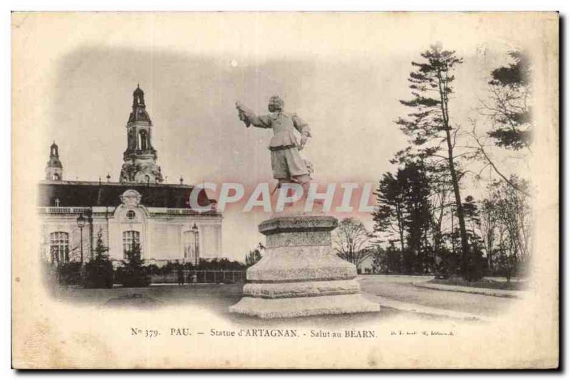 Old Postcard Statue of Pau & # 39Artagnan Hi to Bearn