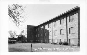 Sterling Kansas~Sterling College McCreery Hall (Dormitory)~Parked Car~c1950 RPPC