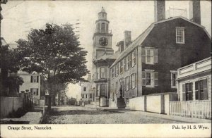 Nantucket Massachusetts MA Orange Street c1910 Vintage Postcard