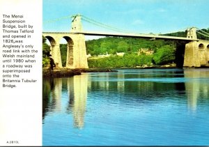 Wales Anglesay The Menai Suspension Bridge
