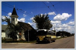 Saskatoon Transit Trolley Coach, 1973, Osborne St & 8th Ave, Vintage Postcard