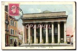 Old Postcard The Theater Dijon