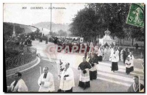 Old Postcard Lourdes Procession