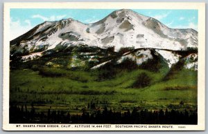 Vtg Sisson California CA Mt Shasta Southern Pacific Shasta Route 1920s Postcard