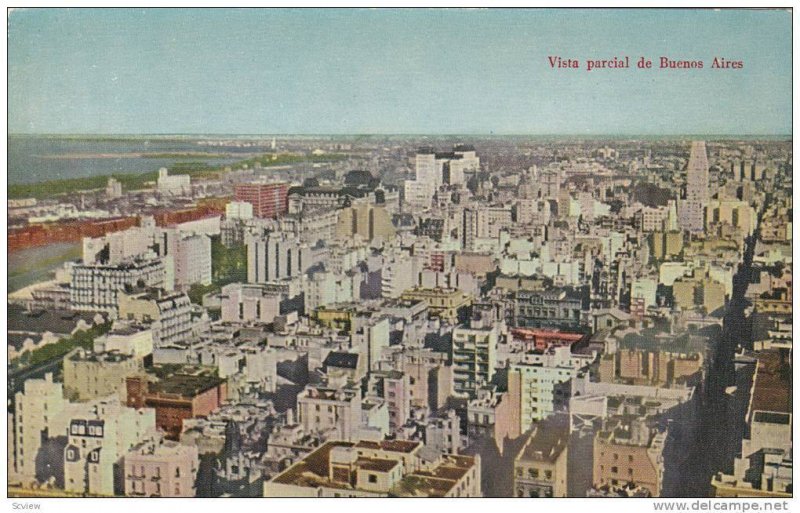 Partial View of the city, along the La Plata River, Buenos Aires, Argentina, ...