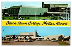 1970s Black Hawk College, Moline, IL Postcard