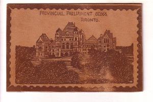 Provincial Parliament Buildings, Toronto, Ontario, Vintage Leather Postcard