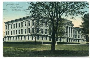 Missouri State University Normal School Springfield MO 1912 postcard