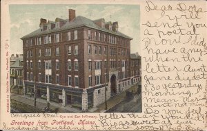 Portland ME, Hospital, Eye and Ear Infirmary 1904, Greetings, Local Publisher