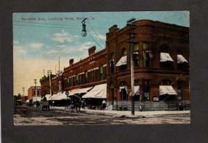 IA Seventh Ave Horse & Buggy Marion Iowa Vintage Postcard 1913 PC