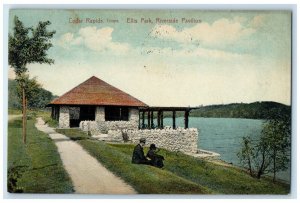 1911 Ellis Park Riverside Pavilion Exterior Cedar Rapids Iowa Vintage Postcard