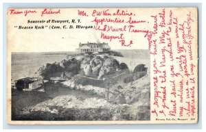 1901 Beacon Rock Souvenir of Newport Rhode Island RI PMC Posted Postcard 