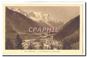 Argentiere Old Postcard General view and Mont Blanc