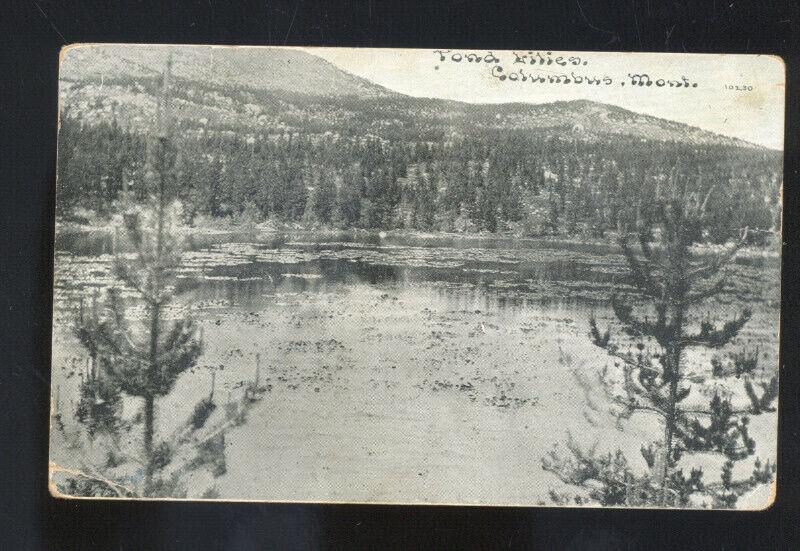 COLUMBUS MONTANA POND LAKE VINTAGE POSTCARD LUCCA NORTH DAKOTA SWANSON