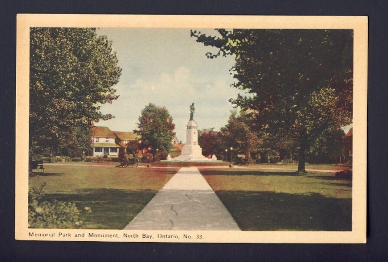 MEMORIAL PARK, MONUMENT, NORTH BAY, ONTARIO CANADA