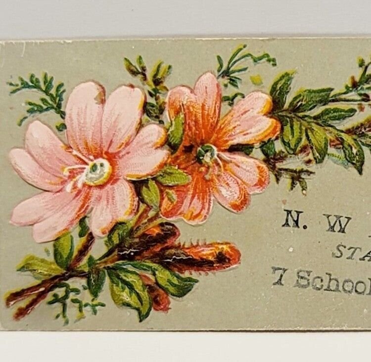 Antique Victorian 1880s NW Appleton Embossed Boston Business Card 2.5 x 1.5 02