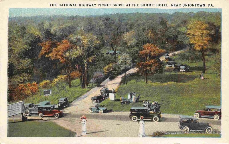 Lincoln National Highway Picnic Grove Summit Hotel Pennsylvania 1930s postcard