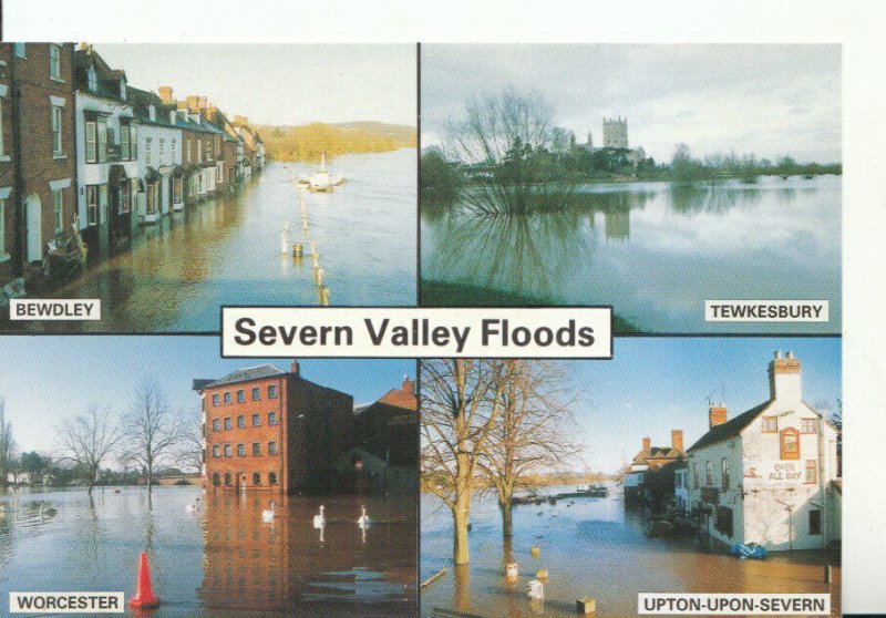 Worcestershire Postcard - River Severn Floods - Winter of 1989-90 - Ref 18569A