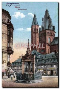 Old Postcard Mainz Marktbrunnen