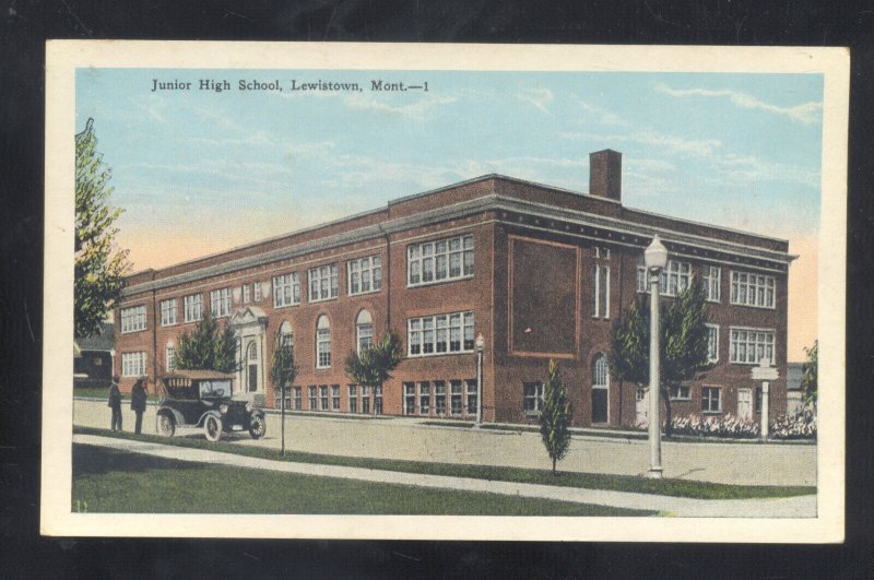 LEWISTOWN MONTANA JUNIOR HIGH SCHOOL BUILDING VINTAGE POSTCARD