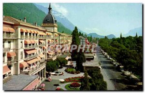 Old Postcard Interlaken Hoheweg mit und Viktoria Jungfrau Grand Hotel