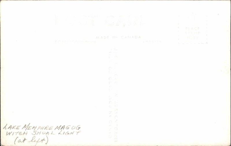 Magog Quebec Lake Lighthouse at Left? c1940s Real Photo Postcard