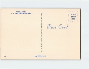 Postcard U. S. Post Office Building, Athol, Massachusetts