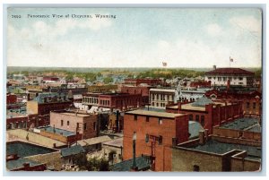 1921 Panoramic View Of Cheyenne Buildings Houses Rooftops Wyoming WY Postcard 