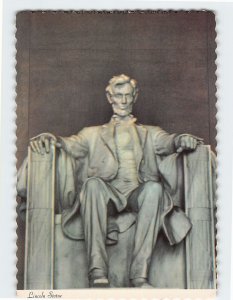 Postcard Lincoln Statue, Lincoln Memorial, Washington, District of Columbia