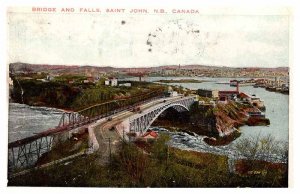 Postcard BRIDGE SCENE Saint John New Brunswick NB AP5748