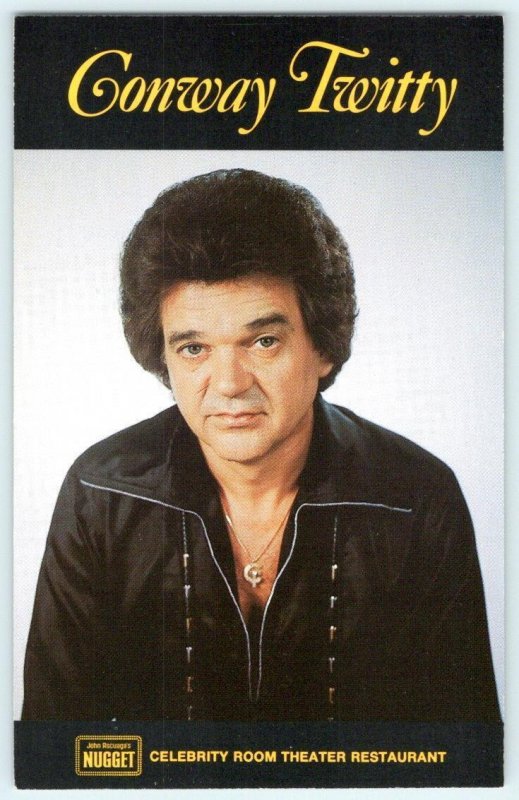 1970s CONWAY TWITTY JOHN ASCUAGAS NUGGET CASINO NEVADA POSTCARD