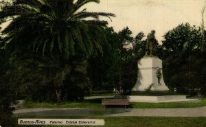 Argentina Buenos Aires Palermo Estatua Echeverria Vintage Postcard 08.53