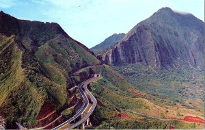 Honolulu Hawaii Pali Tunnel Oahu Scenic Road Chrome Postcard
