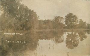 1908 Palo Alto County Waterfront Graettinger Iowa RPPC real photo postcard 2296