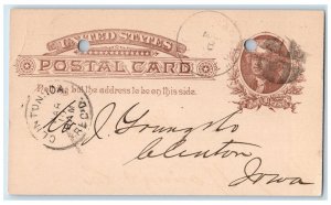 1887 J.M. Thacher & Co. Stamp Fort Niobrara Nebraska NE Clinton IA Postal Card 