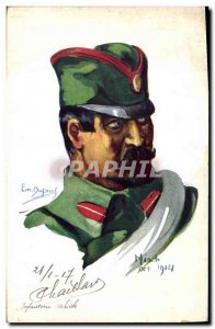 Old Postcard Fantasy Illustrator Dupuis Army Infantry Serbian Serbia Serbia